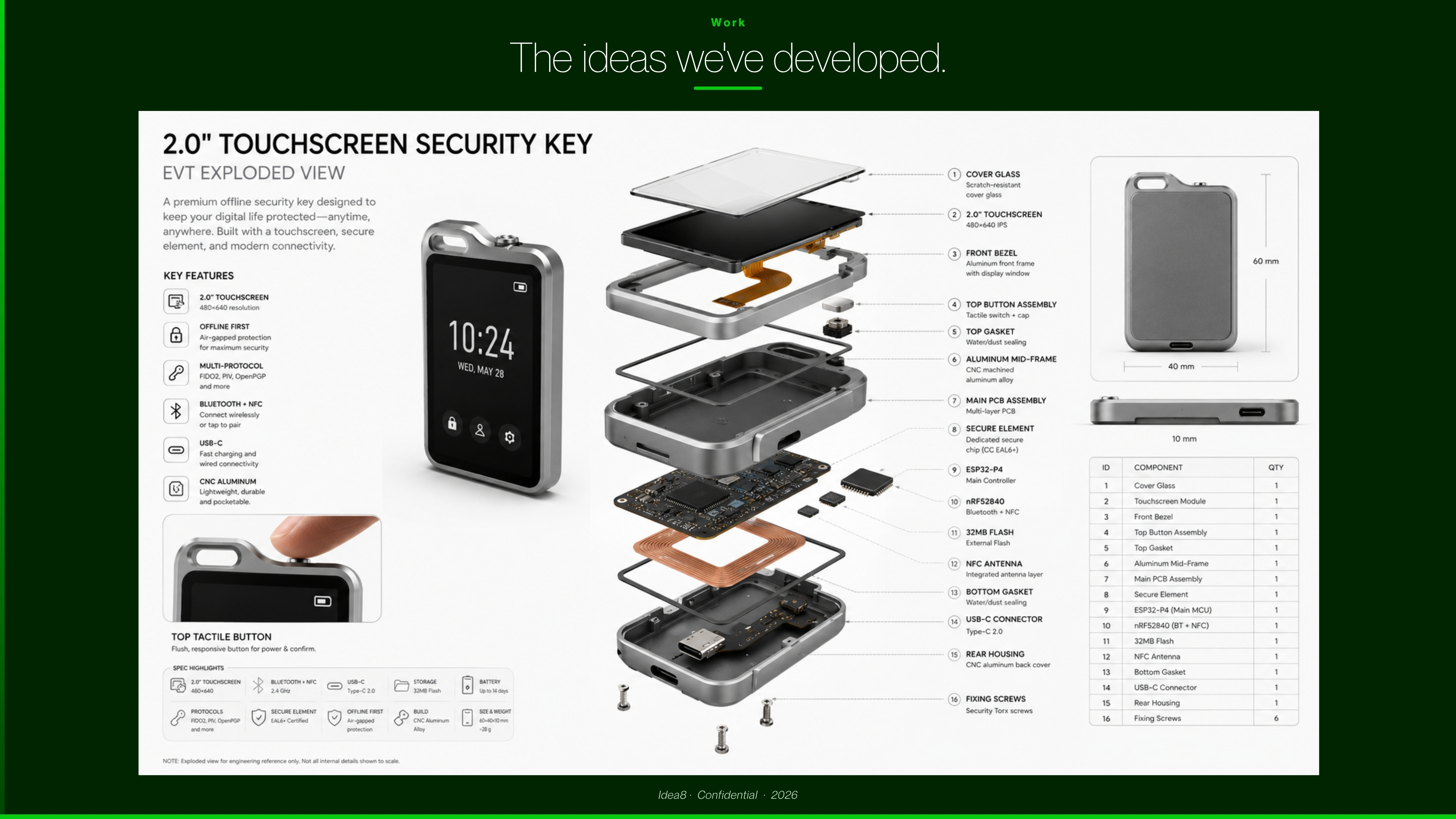 Touchscreen security key