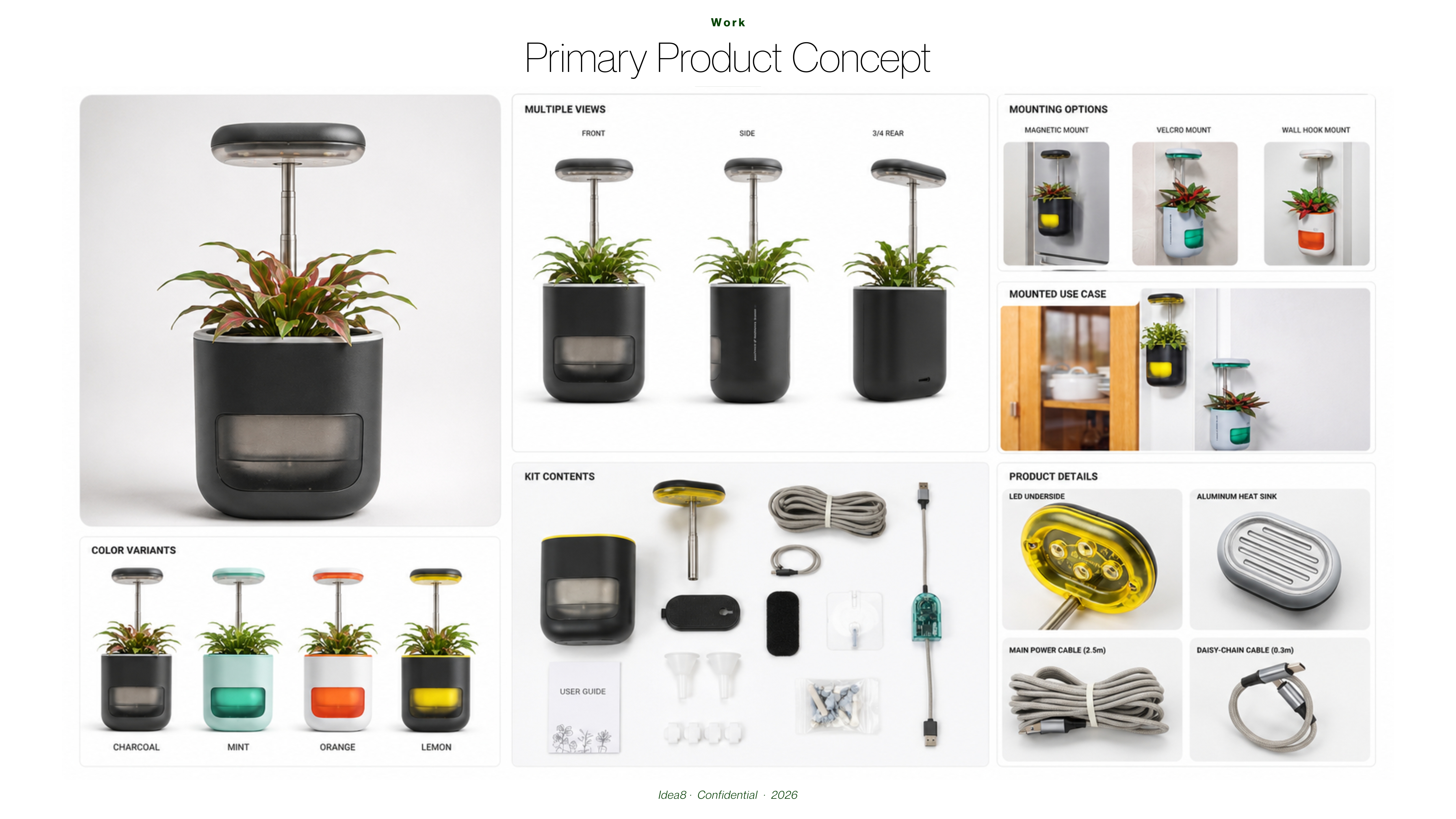 Self-watering grow-light planter